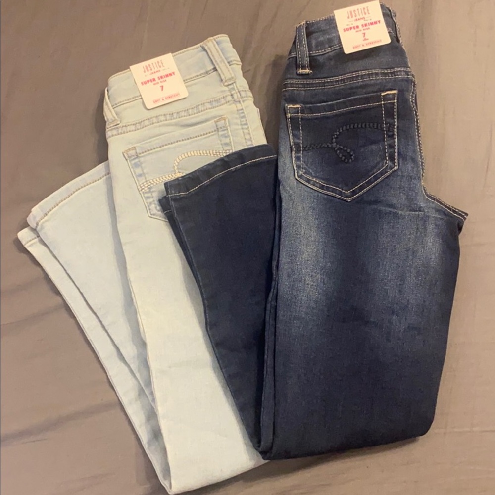 NWT Justice girls 7 slim jegging